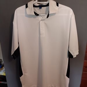 Men's Port Authority Black & White Golf Shirt Size Large Polo